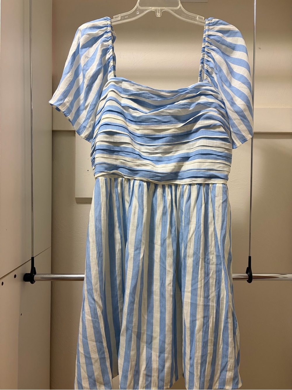 Women’s Blue and White Striped Cotton Dress